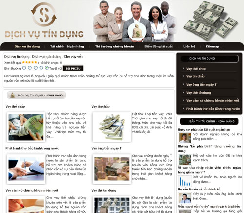 Dịch vụ tín dụng – Dịch vụ ngân hàng – Cho vay vốn – Giới thiệu website mới