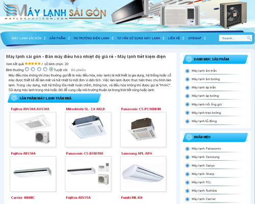 Máy lạnh sài gòn – Bán máy điều hòa nhiệt độ giá rẻ – Máy lạnh tiết kiệm điện – Giới thiệu website mới