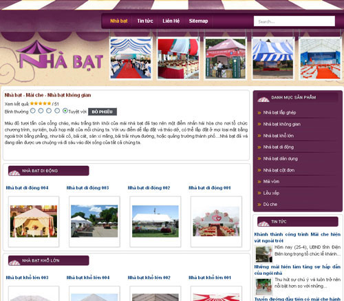 Nhà bạt – Mái che – Nhà bạt không gian – Giới thiệu website mới