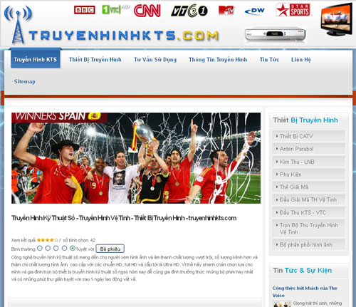 Truyền Hình Kỹ Thuật Số – Truyền Hình Vệ Tinh – Thiết Bị Truyền Hình – truyenhinhkts.com – Giới thiệu website mới