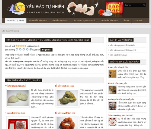 Yến sào tự nhiên – Yến sào thiên nhiên – Yến sào thiên nhiên thượng hạng – Giới thiệu website mới